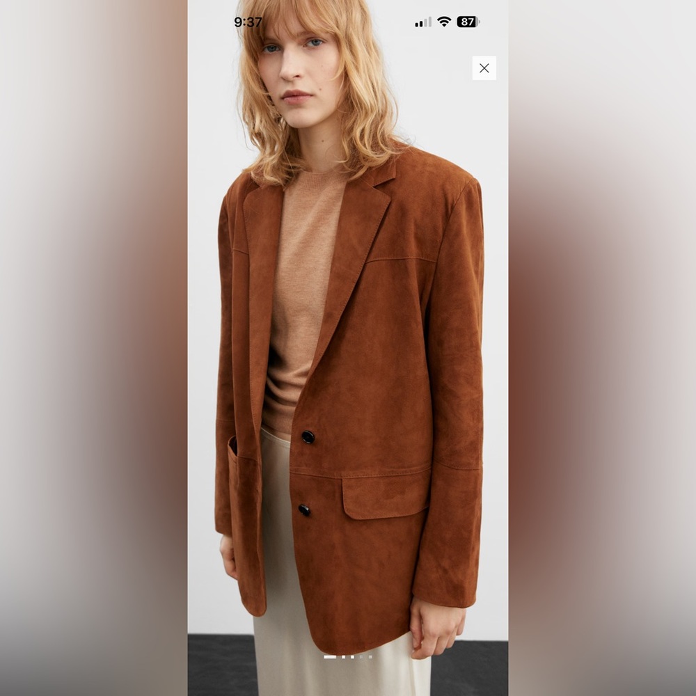 Mango Tan Suede Women's Blazer. Price is firm. NOT ACCEPTING OFFERS - Picture 2 of 16